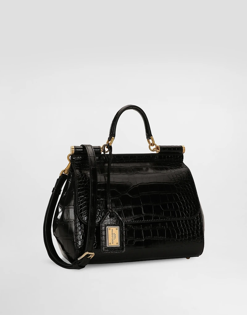 Large Sicily handbag in alligator leather