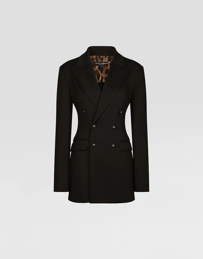 Double-breasted Milano rib jacket