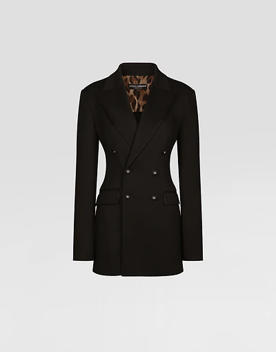 Double-breasted Milano rib jacket