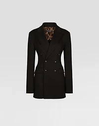 Double-breasted Milano rib jacket
