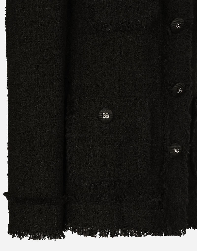 Single-breasted tweed jacket