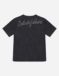 Denim shirt with Dolce&Gabbana logo