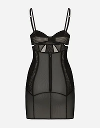 Tulle minidress with corset details