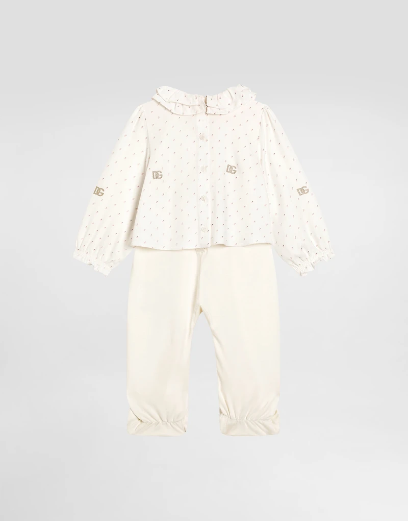 Polka dot interlock romper