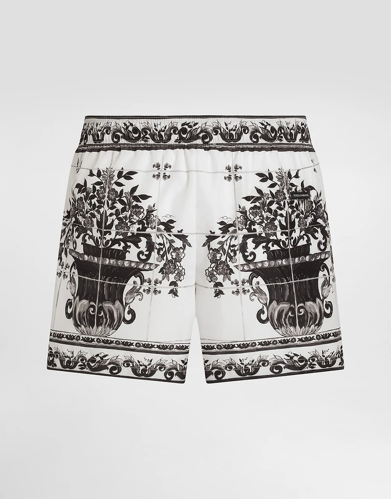 Majolica-print short swim boxer shorts