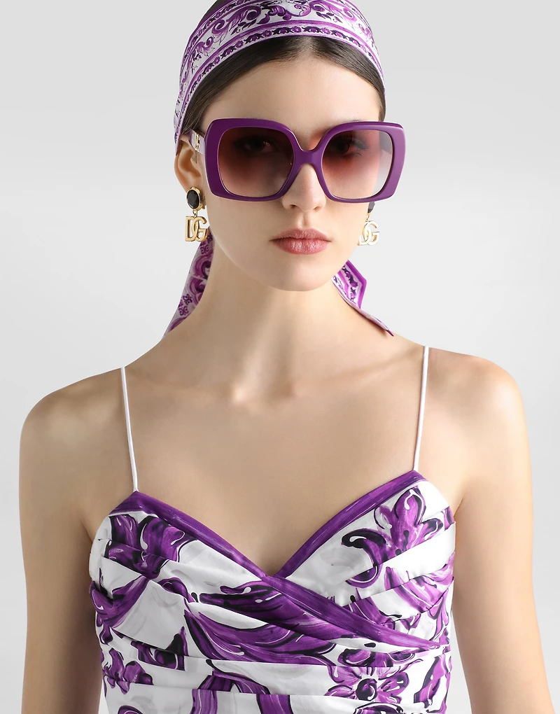 Majolica-print poplin dress