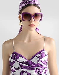 Majolica-print poplin dress