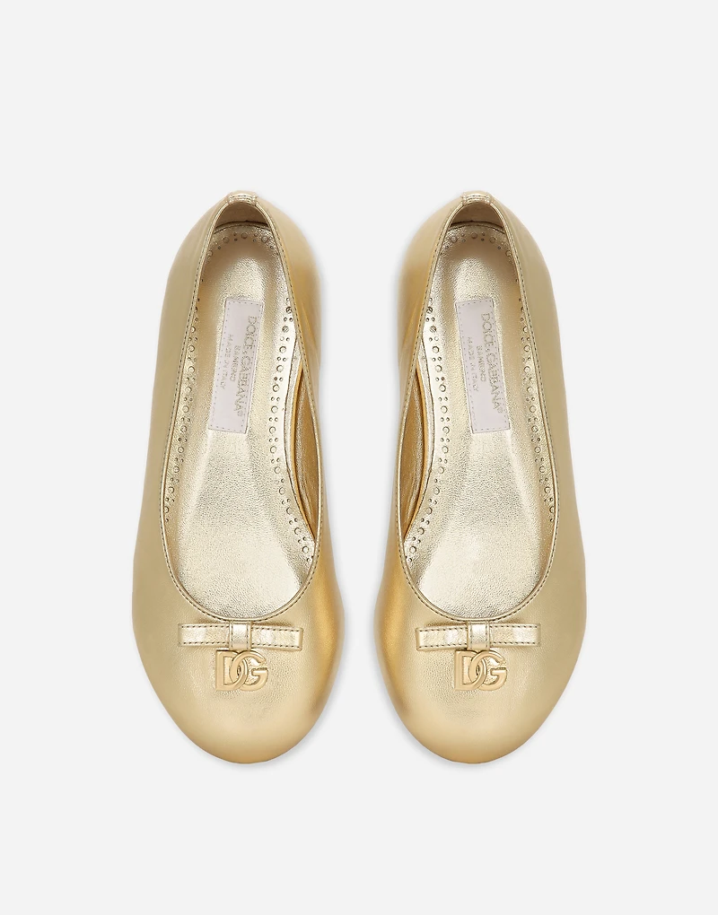 Foiled nappa leather ballet flats