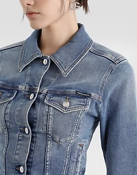 Cropped cotton denim jacket
