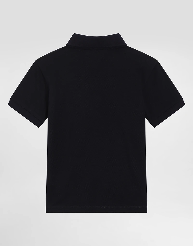 Piqué polo shirt with logo plaque