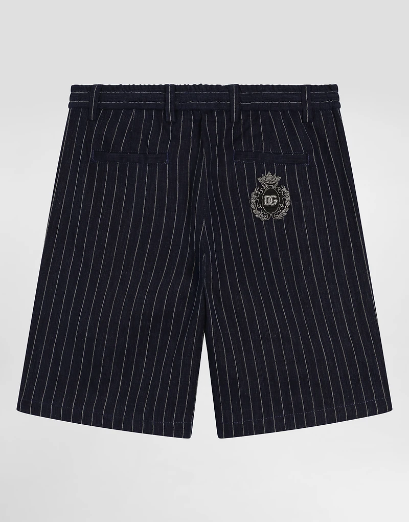 Striped fabric shorts
