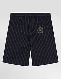Striped fabric shorts