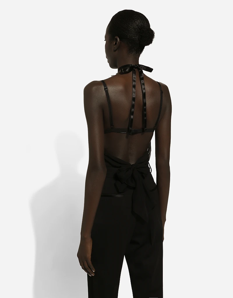 Chiffon top with flower on neck