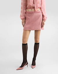Wool raschel tweed miniskirt