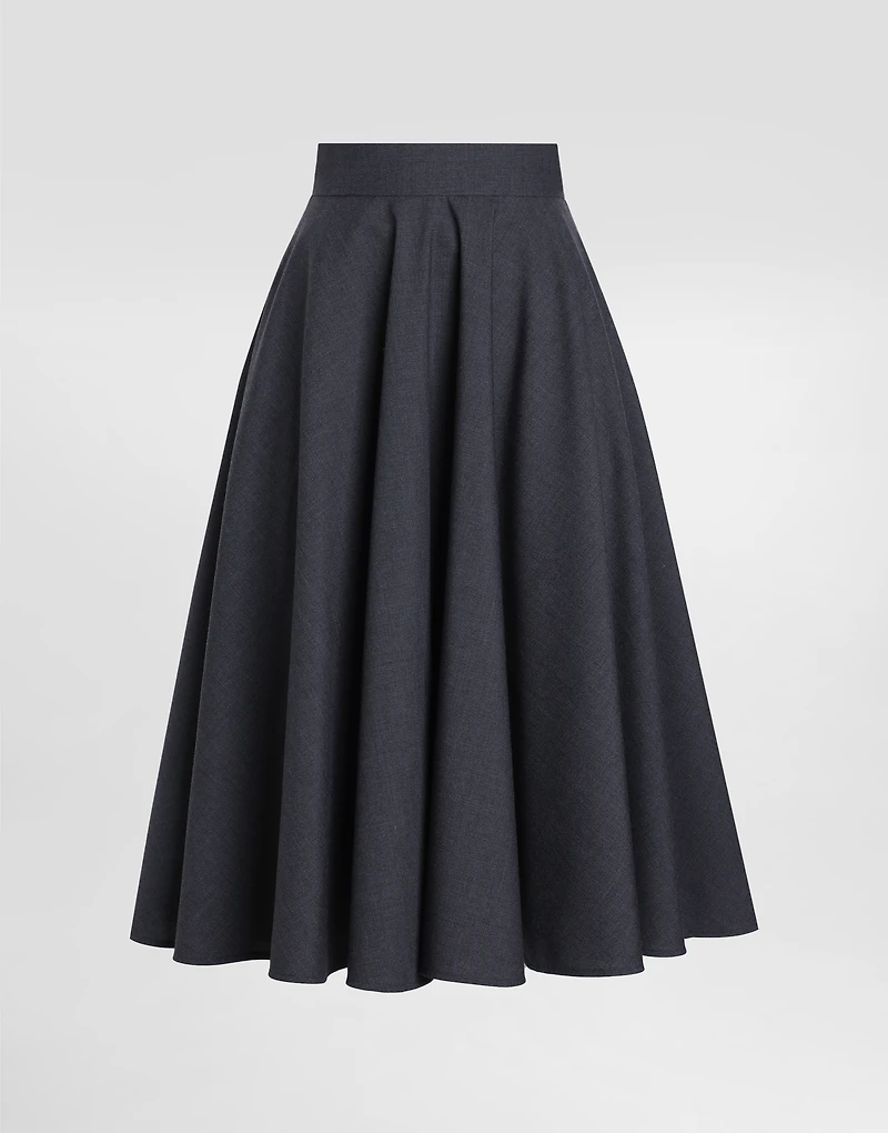 Woolen midi circle skirt