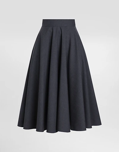 Woolen midi circle skirt