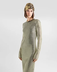 Long crystal mesh dress