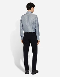 Silk Martini-fit shirt with tie print