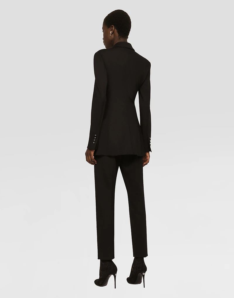 Double-breasted Milano rib jacket