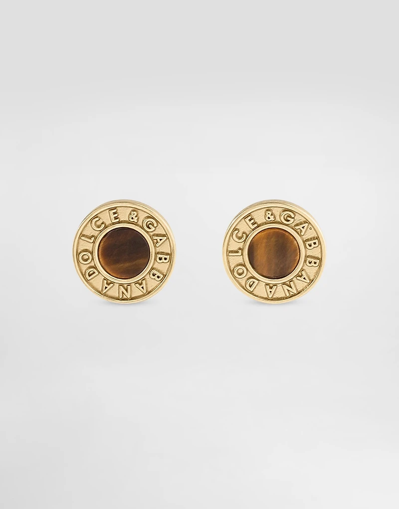 Dg logo and stone pin earrings