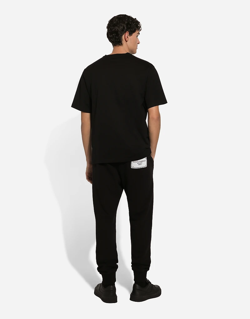 Cotton T-shirt with logo embroidery