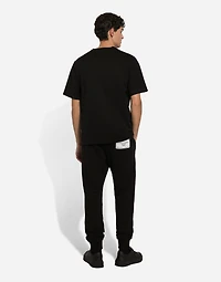Cotton T-shirt with logo embroidery