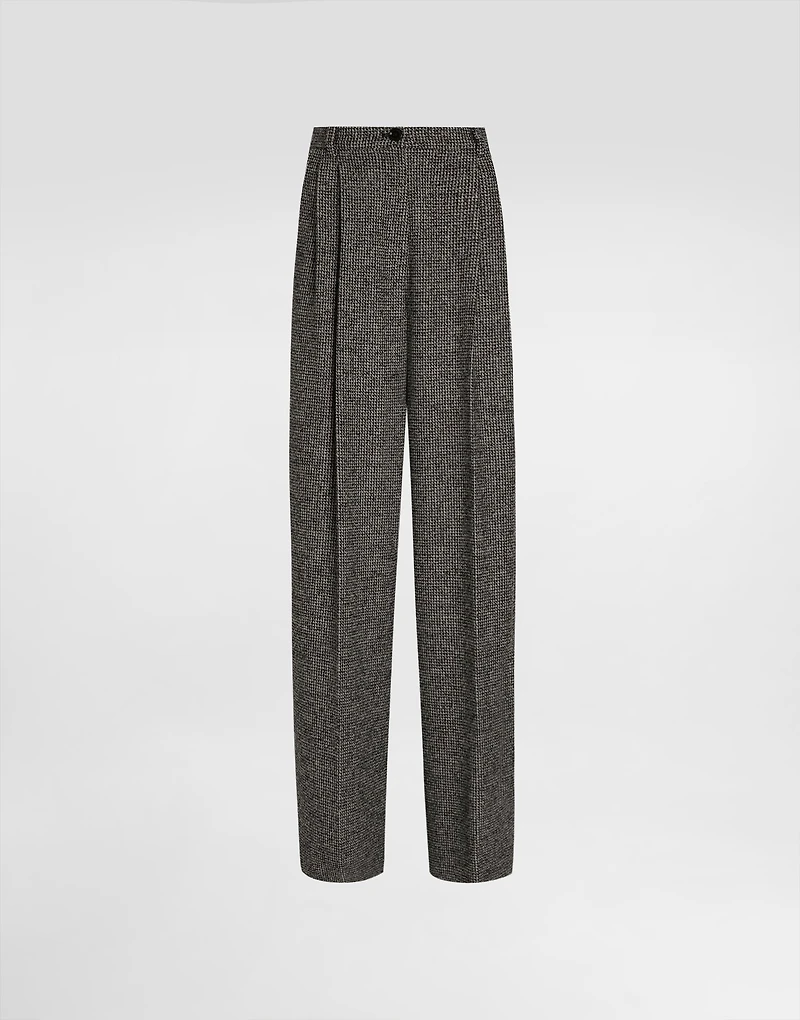 Wool blend trousers with dotted print