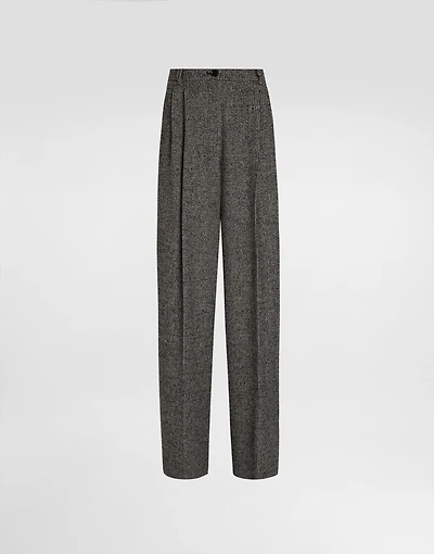 Wool blend trousers with dotted print