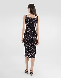 Carnations-print sheath dress