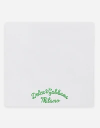 Jersey blanket with green majolica print
