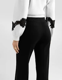 Flared jersey Milano rib pants