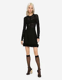 Lace-stitch cardigan with DG logo