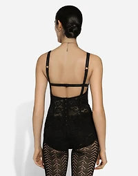 Corset lace and satin bodysuit