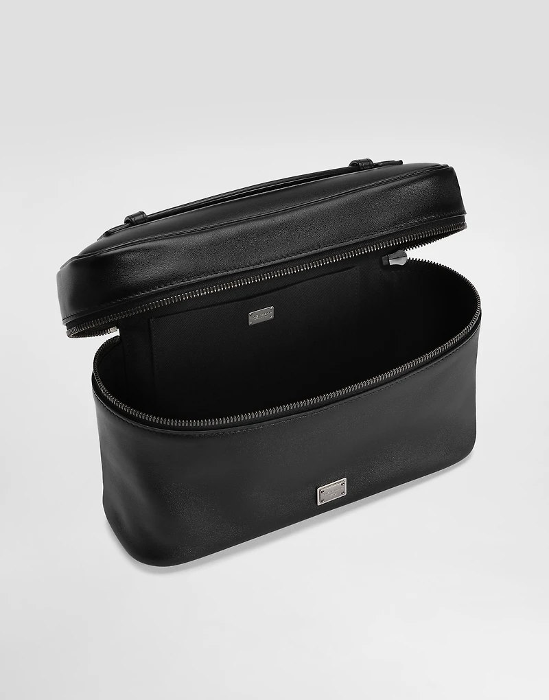 Calfskin nappa leather toiletry bag