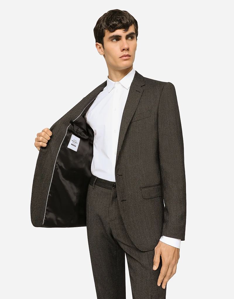 Single-breasted pinstripe wool Martini-fit suit