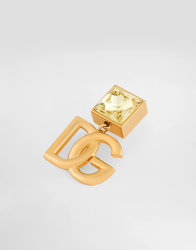 Earrings with DG logo and rhinestones