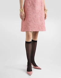 Fit-and-flare midi dress floral jacquard