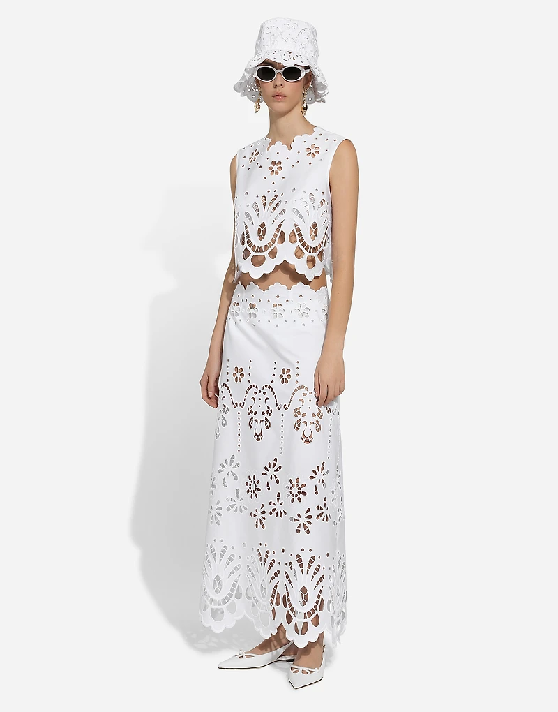 Cotton crop top with cut-out detailing