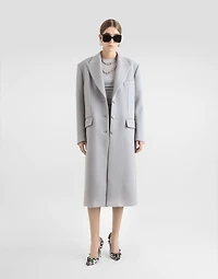 Oversize single-breasted cashmere baize coat
