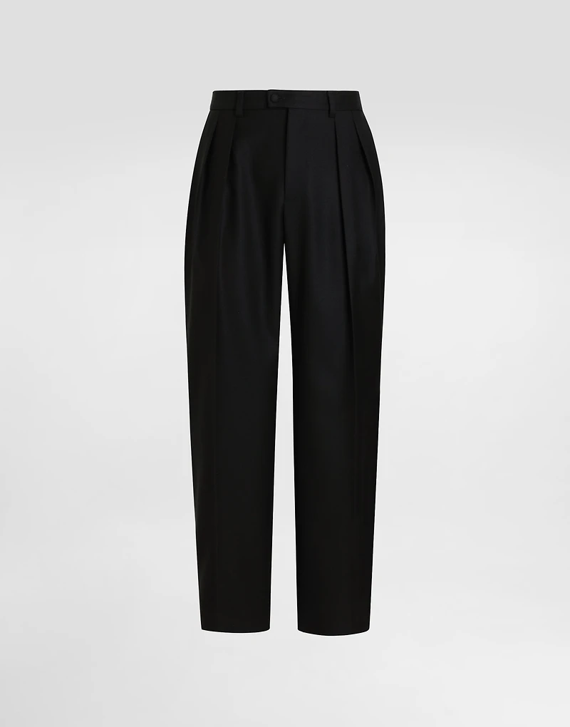 Wool gabardine trousers
