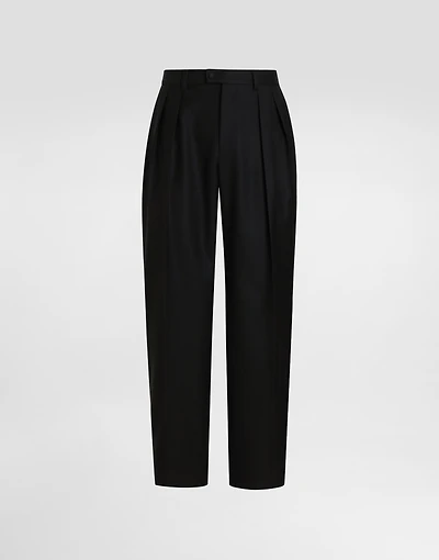 Wool gabardine trousers