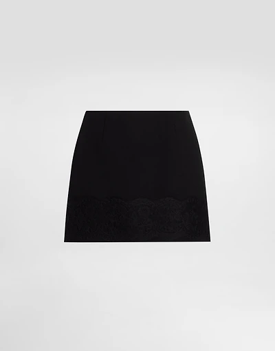 Wool crepe miniskirt