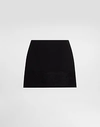 Wool crepe miniskirt