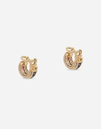  Rainbow Earrings 
 18 carat yellow gold, multicolored sapphires and diamonds