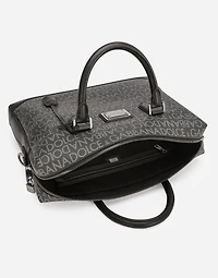 Coated jacquard briefcase