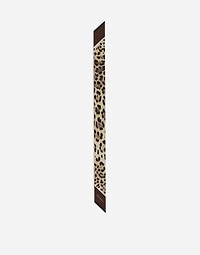 Leopard-print twill headscarf (6x100)