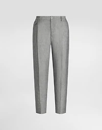 Washed linen canvas trousers