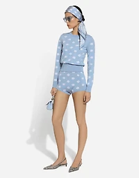 Wool and silk high-waisted panties with DG logo inlay