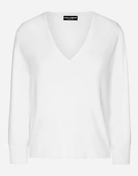 Viscose sweater with sailor collar