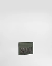 Plongé woven calfskin card holder